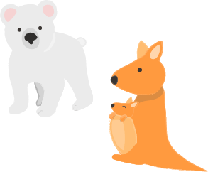 しろくまとカンガルー
